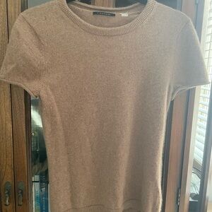 100% Cashmere Brown Short Sleeve Sweater